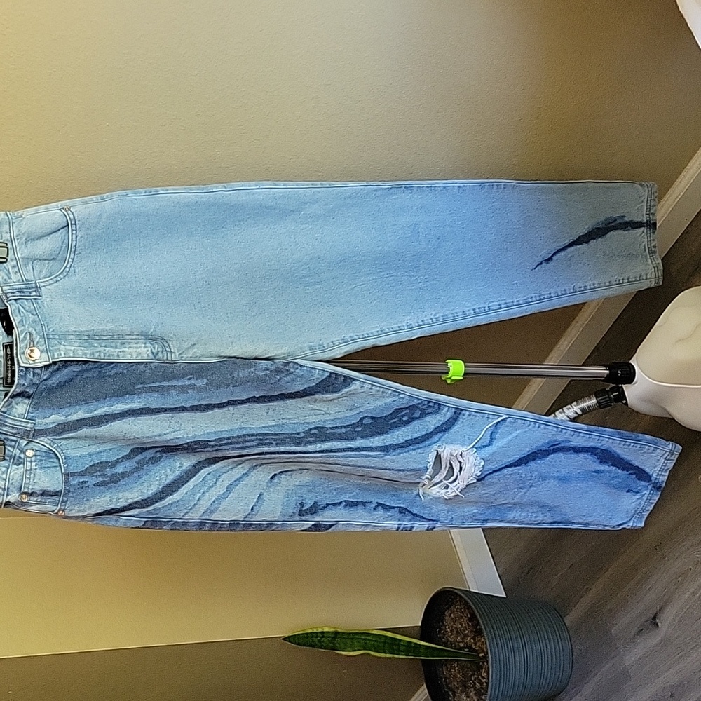 distressed mom jeans